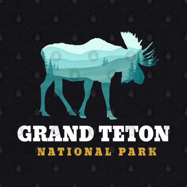 Grand Teton National Park Moose by TeddyTees